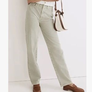 Madewell Baggy Straight Jeans Sage Green